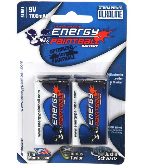 Energy Paintball 9V Pack 2 Alkaline Batteries