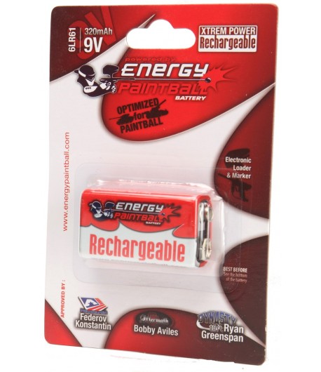 Energy Paintball 9V Rechargeable Battery NiMH 320mHA